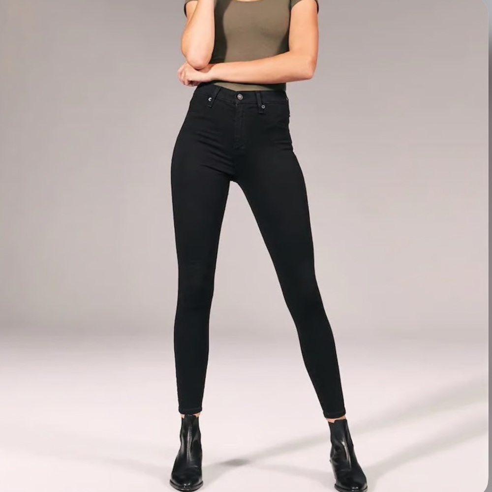 Ultra high rise black jean leggings